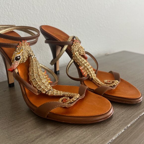 Giuseppe Zanotti Seahorse Crystal Sandal- Heel - Picture 2 of 14